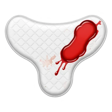 feminine sanitary pad with blood stain sticker