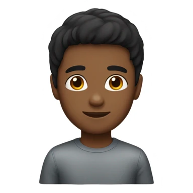 brown skin boy with straight black hair sticker