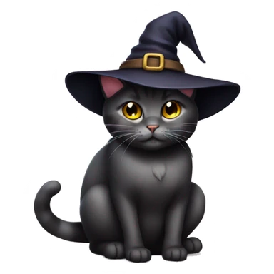 cat cute witch sticker