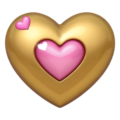 gold heart with one mini pink heart inside of it  sticker