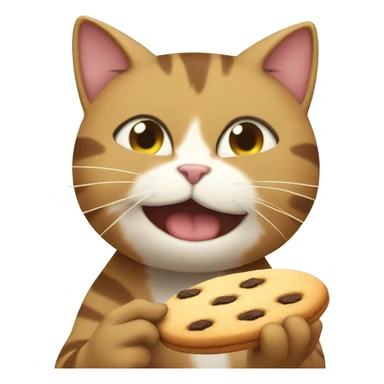Anime cat eating a cookie  sticker