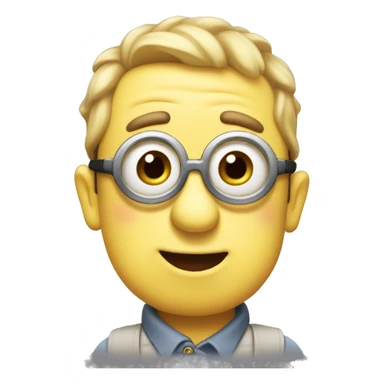 Cute blushing minion with red cheeks sticker