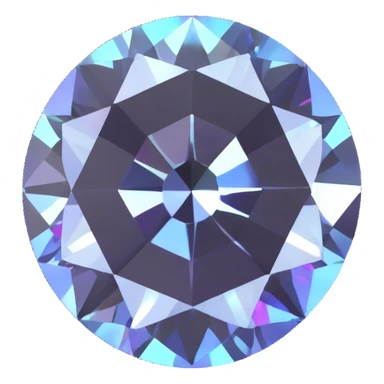 round cut white diamond with subtle holographic glow sticker