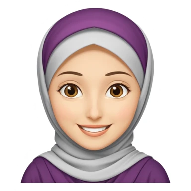 hijabi woman with medium fair skin, smiling sticker