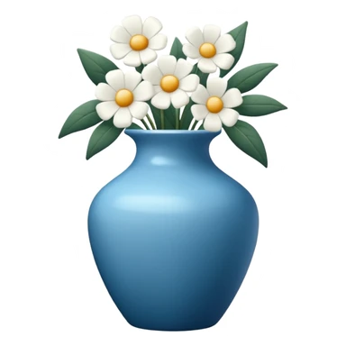White Flowers in a blue vase sticker
