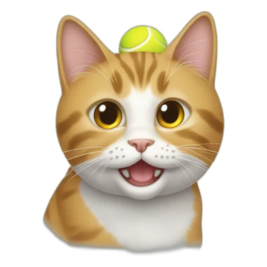 Cat playing with tennis ball sticker