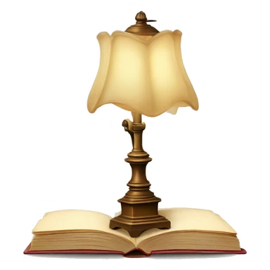 vintage lamp with open book sticker