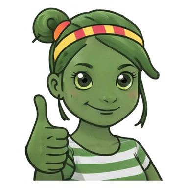 Girl with thumbs up sticker