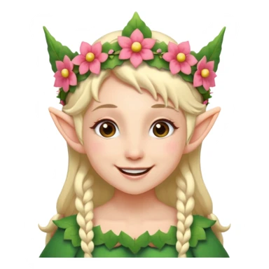 Elf with Flower Crown sticker
