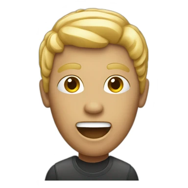 a person with a microphone sticker