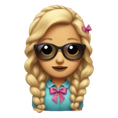 Girl with sunglasses and bow in hair sticker