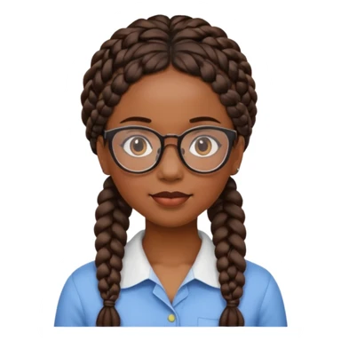 a pretty black girl with pretty braids and glasses  sticker