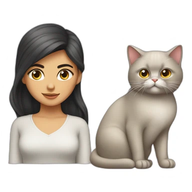 persian girl with cat, annoying sticker