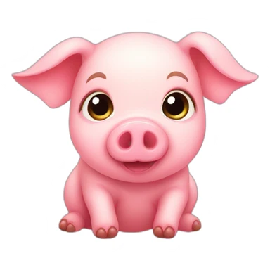 Cute baby pig sticker