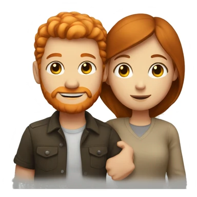 Ginger man hugging a brunette girl sticker
