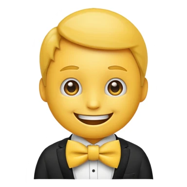 emoji wearing a bow-tie with letters LoL on the Bowtie sticker