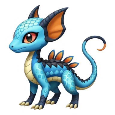 Cute Realistic Meloetta-Dewott-Salandit-Nargacuga-Pokémon-Fakémon-fusion-hybrid-creature sticker