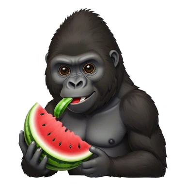 Gorilla eating watermelon sticker