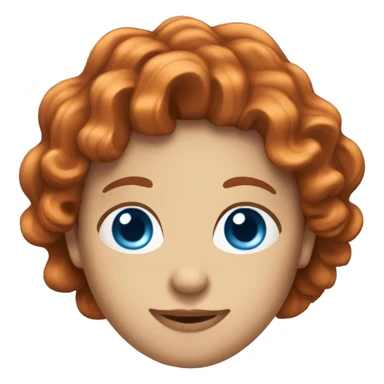 wavy copper hair with a crown blue eyes sticker