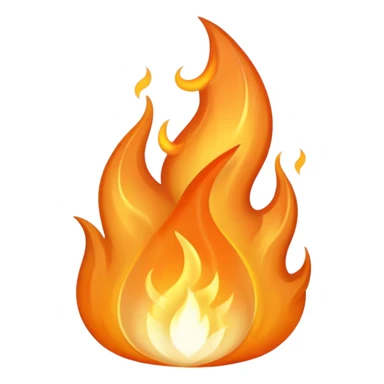 Pale orange flame sticker