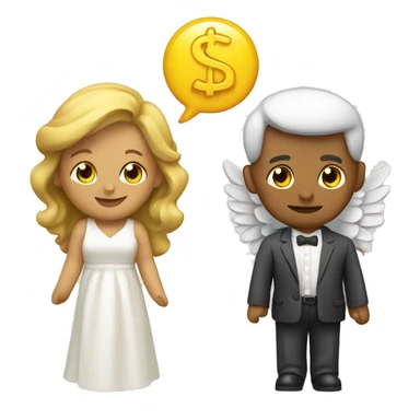 felicidad y dinero angel sticker