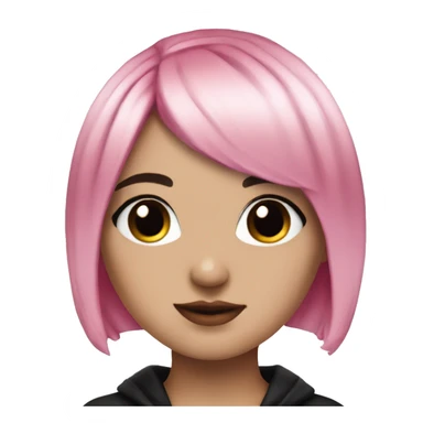 Hyperreal pretty emo girl with pink and black hair sticker