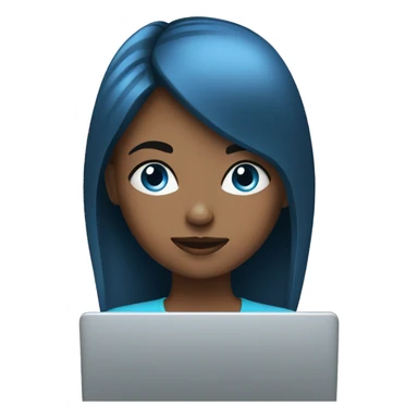 girl on laptop blue eyes sticker