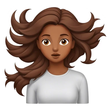 Brown hair girl hair blowing in the wind sticker