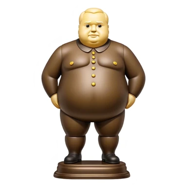 Cinematic Realistic Botero Sculpture Emoji, depicted as an exaggerated voluminous sculpture in the signature style of Fernando Botero, rendered with rich textures and vibrant artistic lighting that captures its playful grandeur. sticker