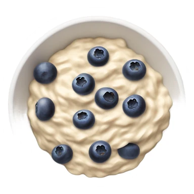 a white oatmeal bowl with some blueberry’s in it sticker