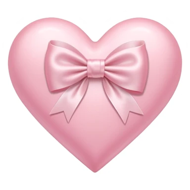 Pastel pink heart with white bow sticker