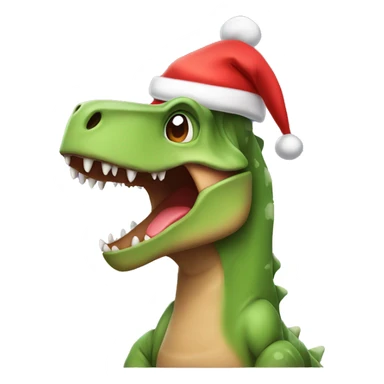 Dinosaur with Christmas hat sticker