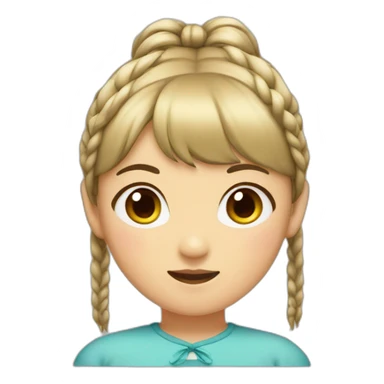 asian girl with pigtails and bangs sticker