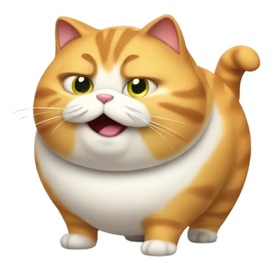 Fat cat who is about to explode from fat sticker