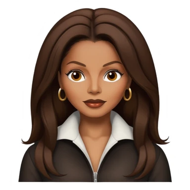 Janet Jackson with dark brown hair sticker