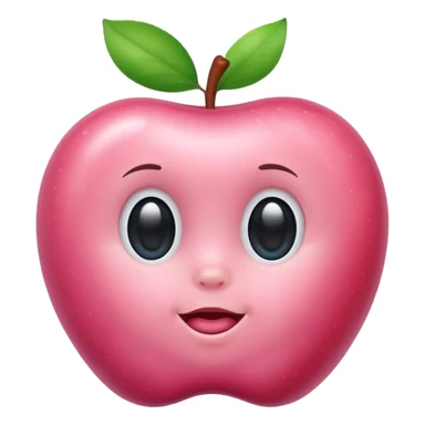 baby pink colored apple sticker