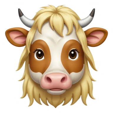 cow with long blonde hair sticker