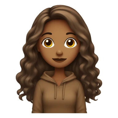 cozy fall brown long hair girl  sticker