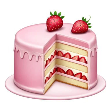slice of strawberry cake sticker