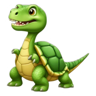 Tortue sur un dinosaure  sticker