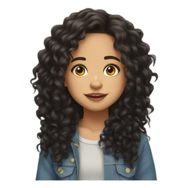 Jenna Ortega with curly hair  sticker