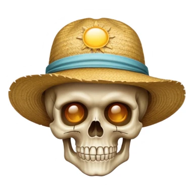 I want skull wear strow hat sticker
