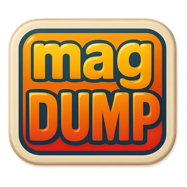 a logo, resembling that of a video tube site, for the text: "mag DUMP" sticker