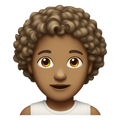 Person, light skin color, wavy/curly hair, brown eyes sticker