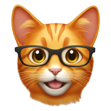 orange cat with glasses saying good morning  sticker
