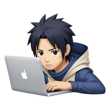 Sasuke with macbook  sticker