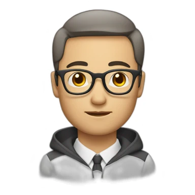 man-glasses-shorthair-teacher-kind-strict-Chinese sticker