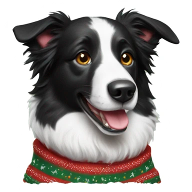 Realistic Border Collie wearing christmas Sweater sticker