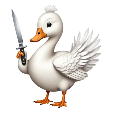 Goose with a knife sticker