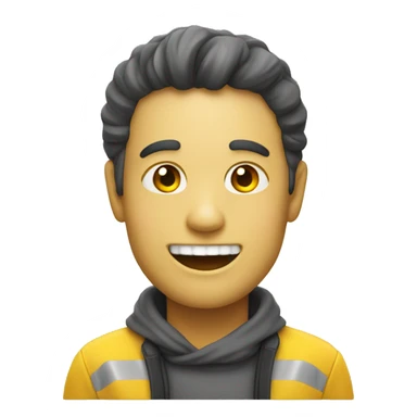 Smiling emoji with yellow bone in its  sticker